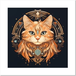 Art Nouveau Ginger Cat Posters and Art